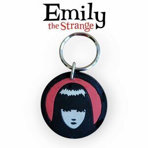 Vintage Emily The Strange Y2K Goth Rubber Keychain Rare Collectible Iconic